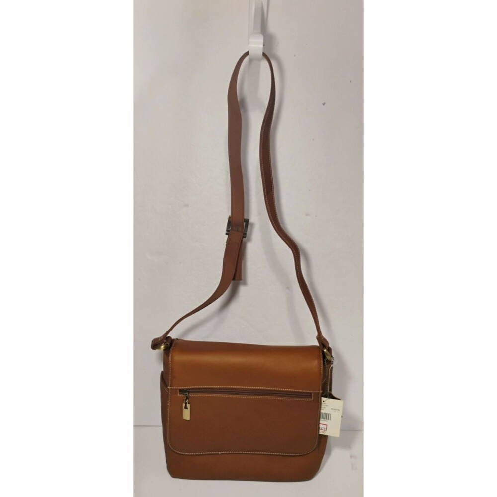 Vintage GIANI BERNINI Brown Leather Crossbody Purse 9x9 NWD - Picture 3 of 16